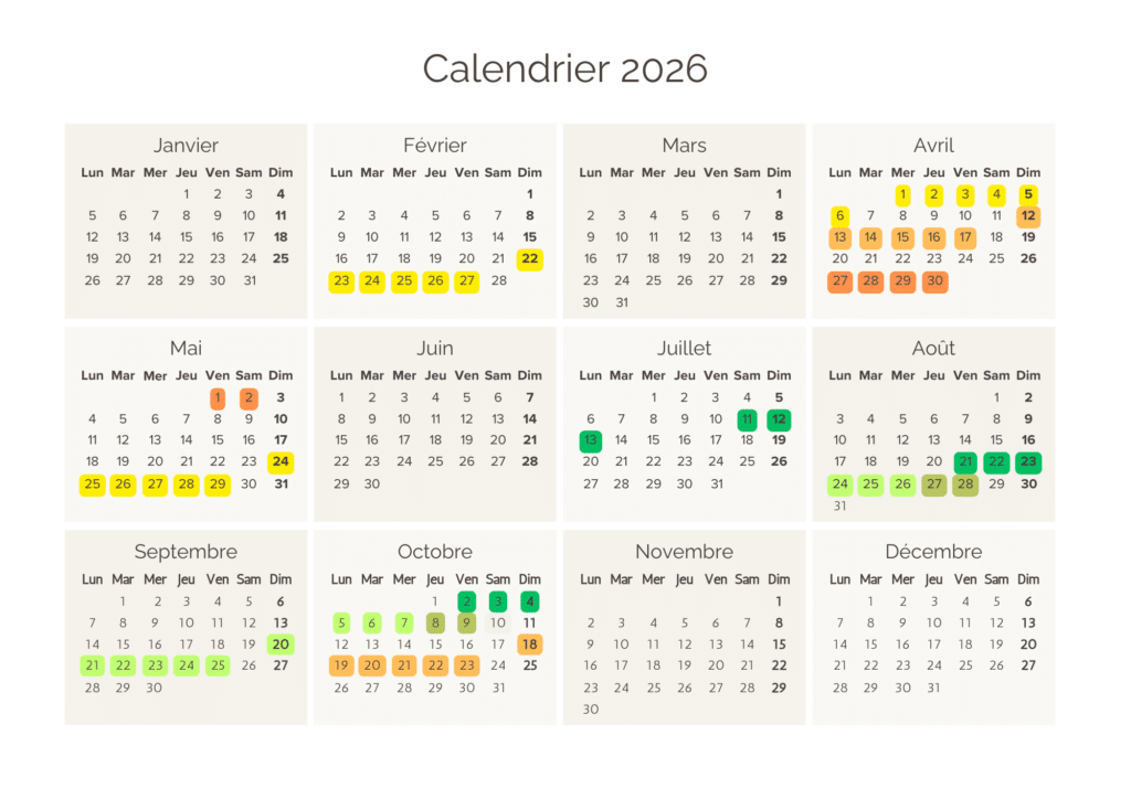 calendrier séjours 2026 Jeûne en harmonie